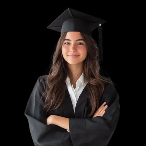 Happy graduate student ready to study abroad